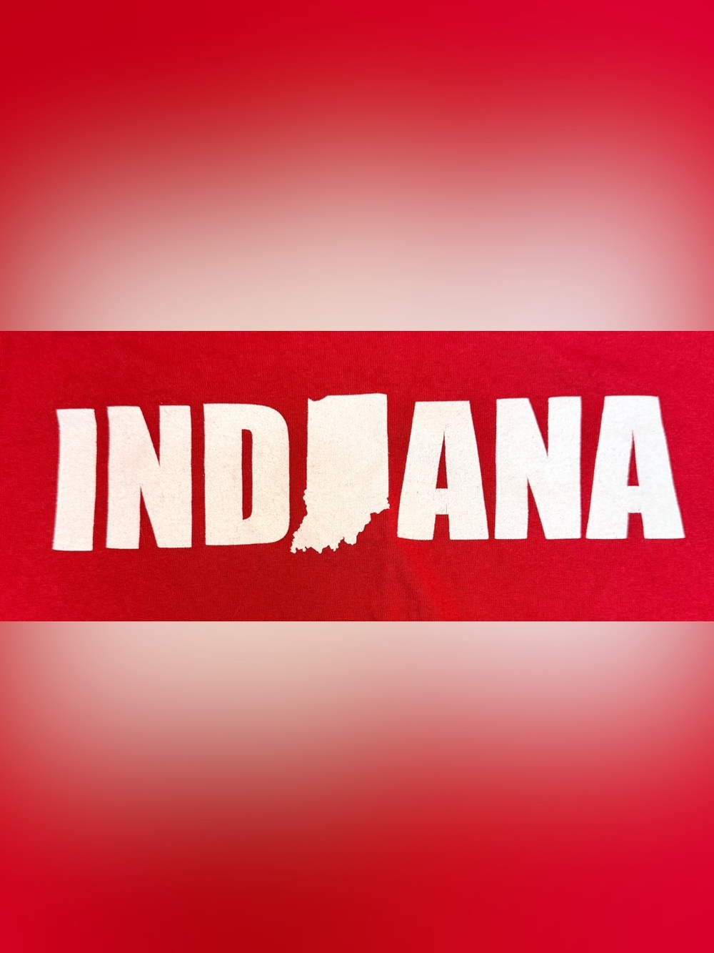 Indiana University IU Hoosiers Cotton Red Shirt Size Medium State Shape Pullover - Picture 2 of 5